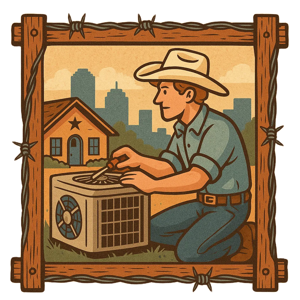 HVAC Cowboy fixing equipment